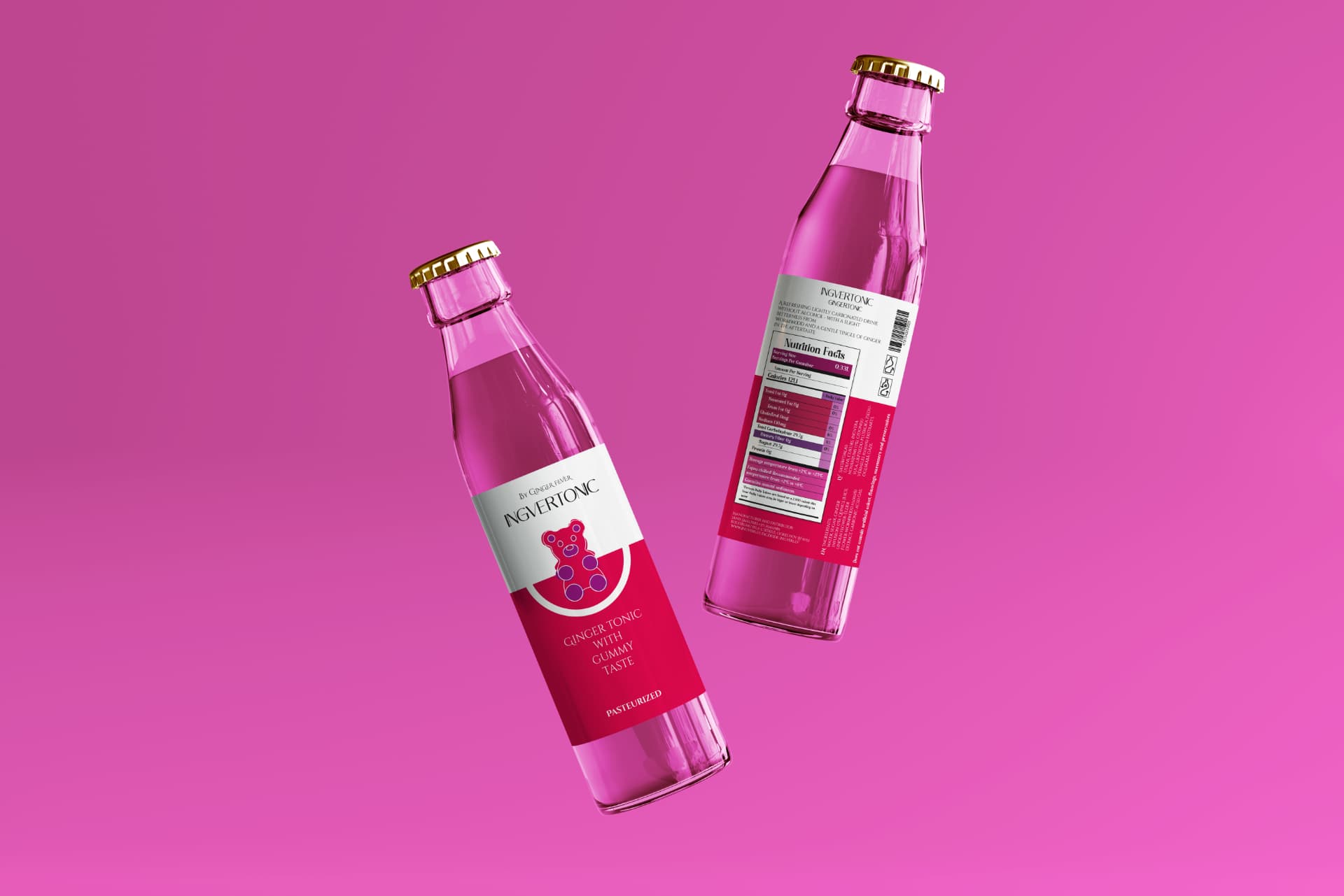 Ginger Tonic with Gummy Taste — Back label with nutrition panel