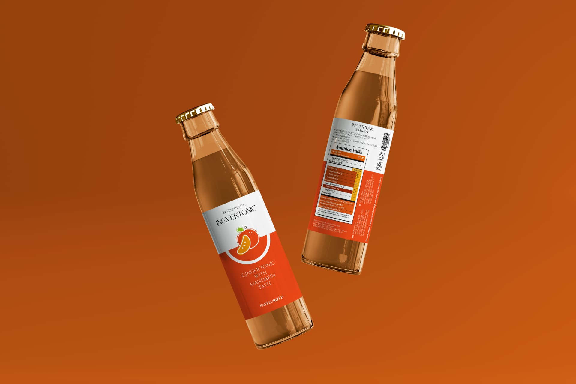 Ginger Tonic with Mandarin Taste — Back label with nutrition panel