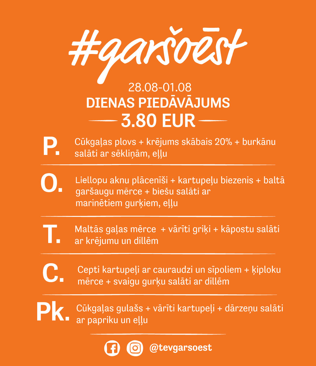#garšoēst — Daily Offer Graphic — O! Bistro promotional design