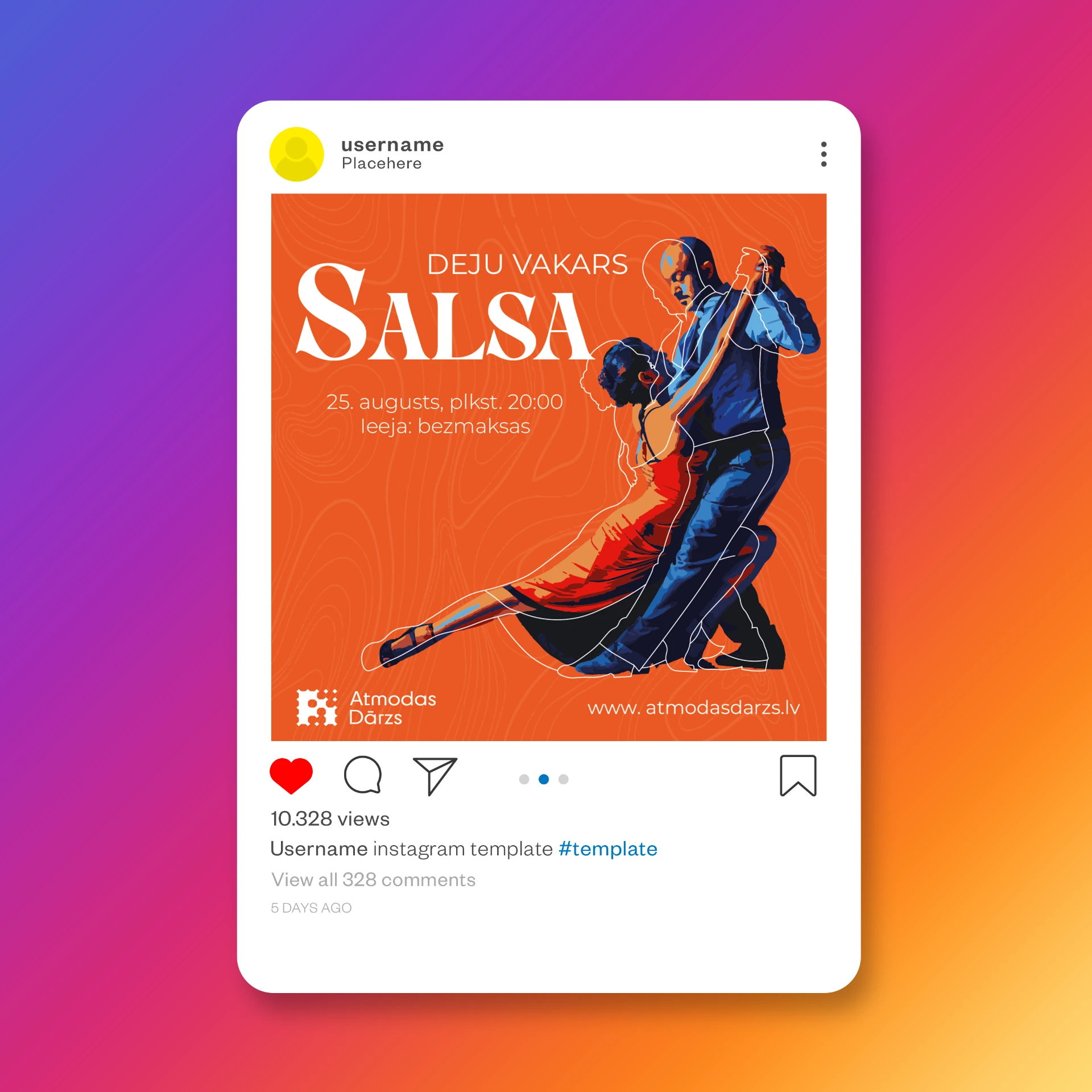 Salsa Night · Orange — Atmodas Dārzs event graphics